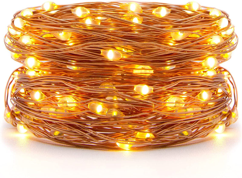 33 FT FOLKS Fairy Lights Battery Operated String Lights, 100 LED Lights, Indoor-Outdoor, Water Resistant Copper String Lights Battery String Lights. Remote Control 8 Modes for Parties, Bedroom Décor Home & Garden > Lighting > Light Ropes & Strings The Tiny Experts   