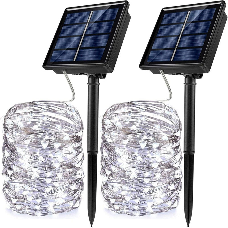 33 Ft LED Solar Power Fairy Light String Lamp Party Xmas Valentine'S Day Decor Garden Patio Outdoor Waterproof (Cool White) Home & Garden > Decor > Seasonal & Holiday Decorations YELITE   