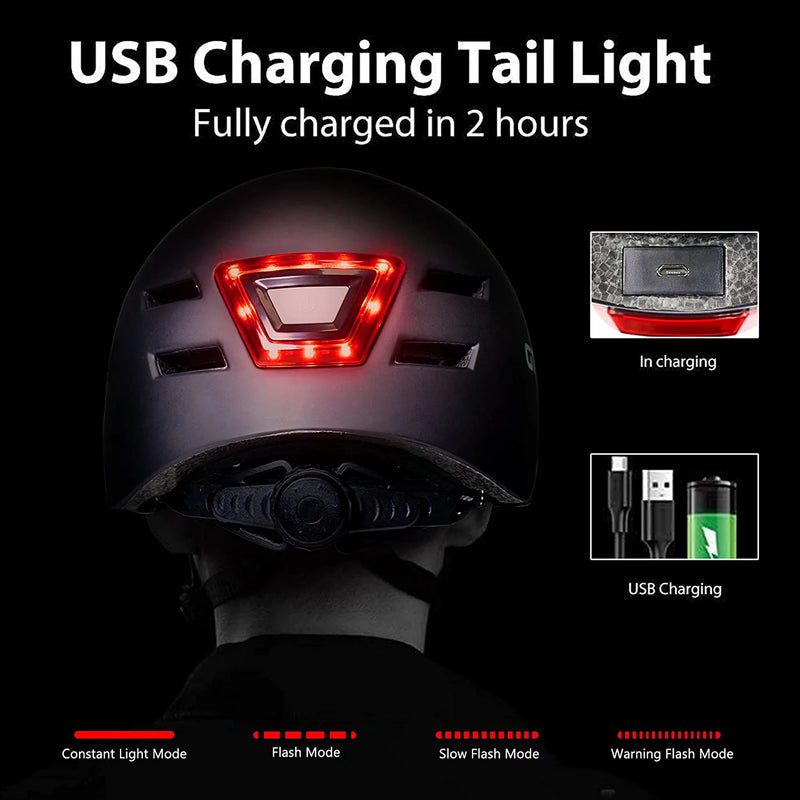 GTSBROS Bike Helmet with Light - Front and Rear LED Lights -Adults Men Women Urban Bicycle Helmets for Commuting, Biking,Cycling,Adjustable Sporting Goods > Outdoor Recreation > Cycling > Cycling Apparel & Accessories > Bicycle Helmets GTSBROS   