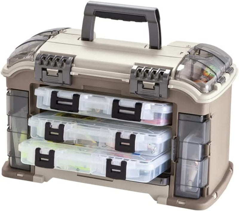 Plano Elite Series Ultimate Angled Tackle System, Graphite & Sandstone, Includes 6 Stowaway Utility Boxes, Premium Tackle Storage for Fishing Gear and Accessories, Waterproof Case Sporting Goods > Outdoor Recreation > Fishing > Fishing Tackle Pro-Motion Distributing - Direct   