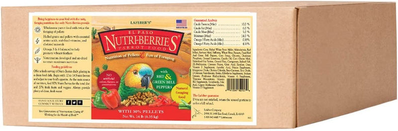 Lafeber El Paso Nutri-Berries Pet Bird Food, Made with Non-Gmo and Human-Grade Ingredients, for Parrots, 3 Lb Animals & Pet Supplies > Pet Supplies > Bird Supplies > Bird Food Lafeber Company 14 Pound (Pack of 1)  