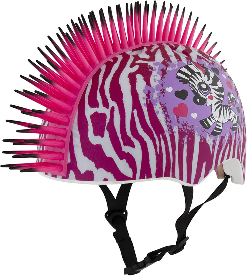 Raskullz Mohawk Toddler 3+ and Child 5+ Helmets Sporting Goods > Outdoor Recreation > Cycling > Cycling Apparel & Accessories > Bicycle Helmets Bell Sports Zebra Mohawk Ages 5+  