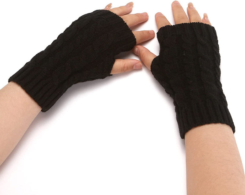 Mittens for Women Cold Weather Insulated Women Fashion Knitted Plush Twist Windproof Warm Ski Gloves Mittens Men Sporting Goods > Outdoor Recreation > Boating & Water Sports > Swimming > Swim Gloves Bmisegm   