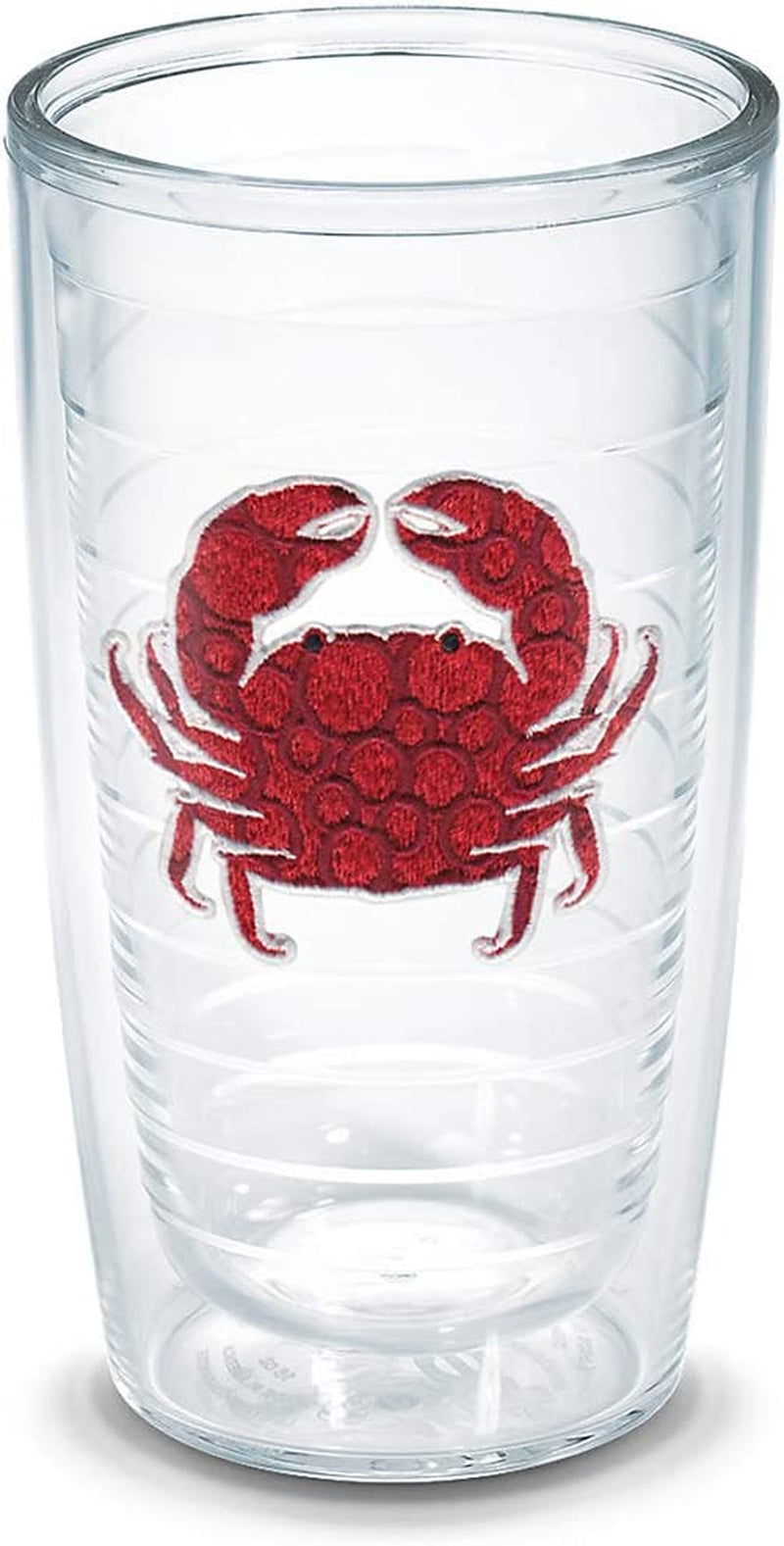 Tervis Crab Insulated Tumbler with Emblem and Red Lid, 16 Oz, Clear