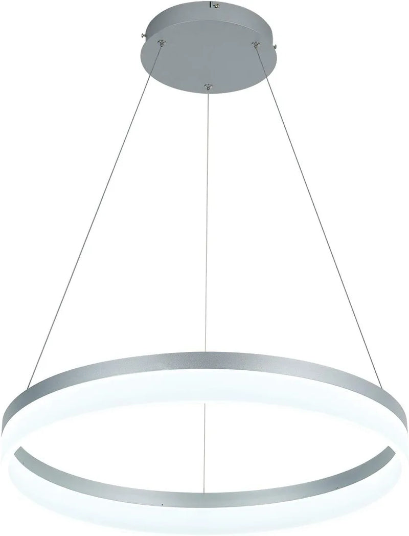 ROYAL PEARL LED Modern Chandelier 1-Ring Circular Pendant Light Flush Mount Pendant Lighting for Living Room Dining Room, 6000K, Silver Home & Garden > Lighting > Lighting Fixtures Royal Pearl   
