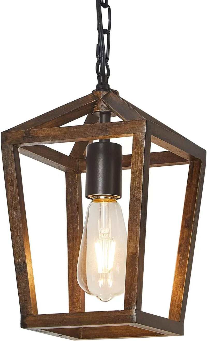 Farmhouse Light Fixtures Chandelier, Rustic Hanging Wood Chandelier, Adjustable Height Chain Chandeliers for Kitchen Island Dining Room Hallway Home & Garden > Lighting > Lighting Fixtures > Chandeliers Zhizenl   