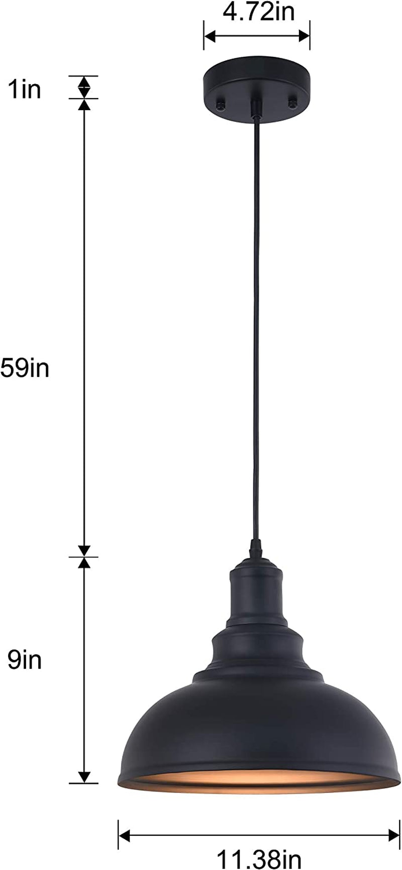Mgloyht Pendant Lighting, Metal Rustic Vintage Farmhouse Ceiling Lamp, Hanging Light Fixtures with E26 Base, Industrial Black Pendant Lights for Hallway Kitchen Island Dining Room Living Room Home & Garden > Lighting > Lighting Fixtures Wei   