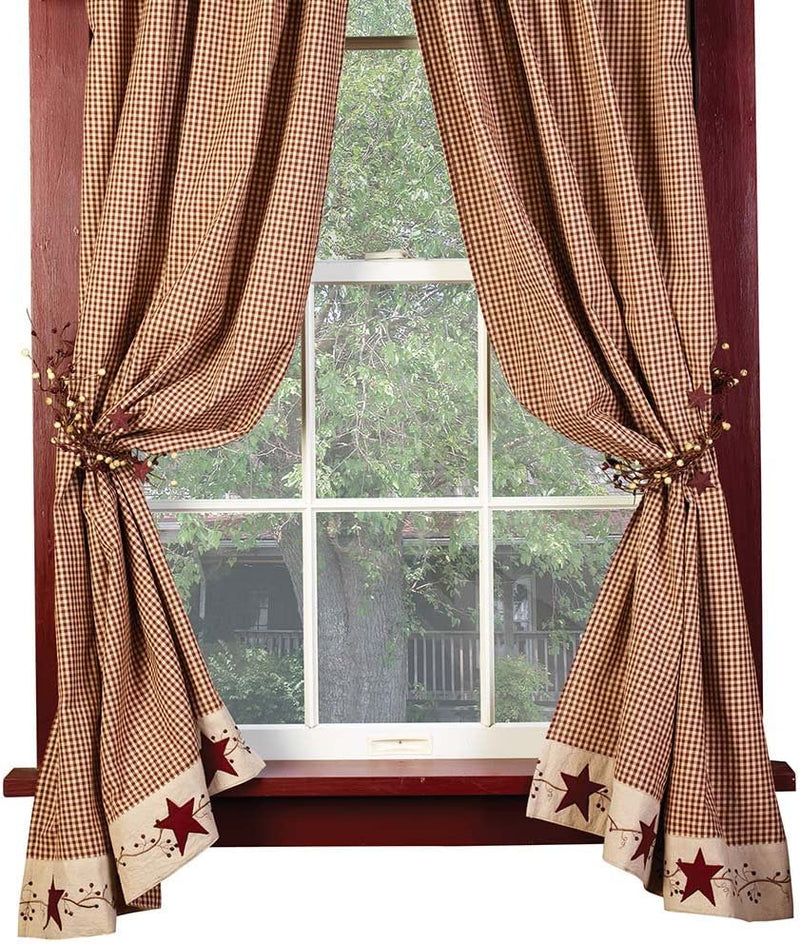 Stars and Berries 63" Curtain Panels Home & Garden > Decor > Window Treatments > Curtains & Drapes The Country House Collection Cotton 63" 