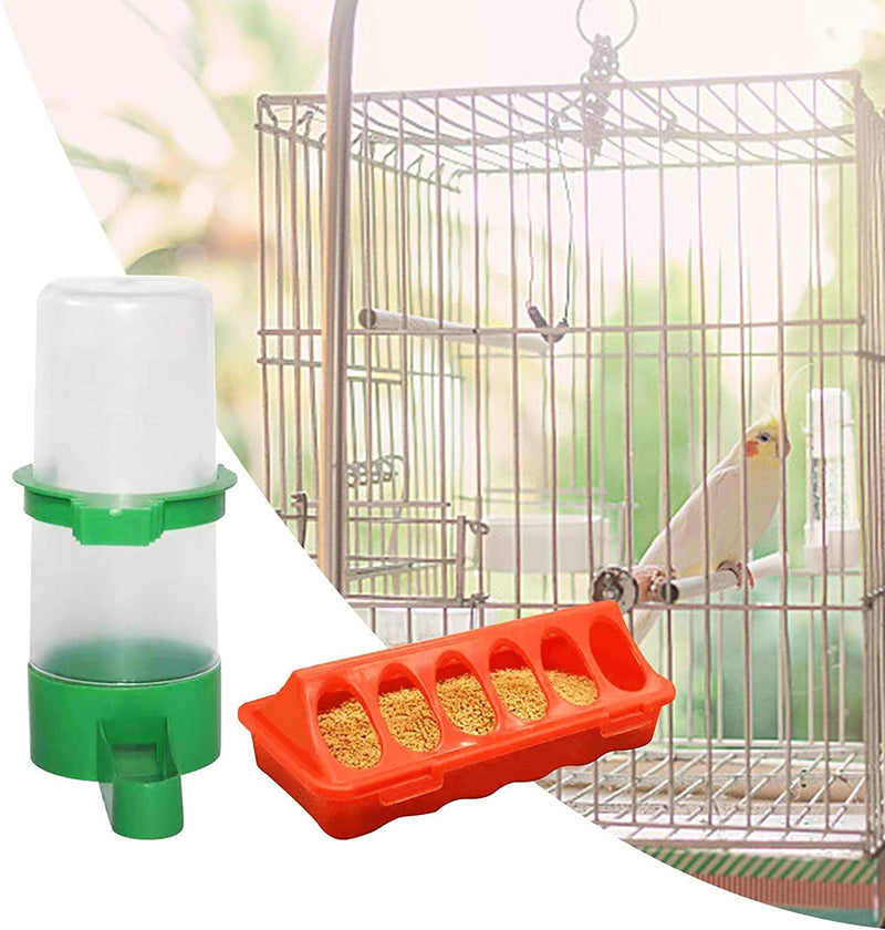 Bothyi and Water Feeder Set Feed Bucket Duck Feeding Dispenser Bird Watering Bottle Cage Hanging Poultry Waterer For, Large Animals & Pet Supplies > Pet Supplies > Bird Supplies > Bird Cage Accessories > Bird Cage Food & Water Dishes Bothyi   