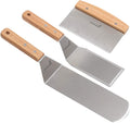 Professional Metal Spatula Set - Stainless Steel Spatula and Griddle Scraper - Heavy Spatula Griddle Accessories Great for Cast Iron Griddle BBQ Flat Top Grill - Commercial Grade Home & Garden > Kitchen & Dining > Kitchen Tools & Utensils Anmarko Wooden handle set  