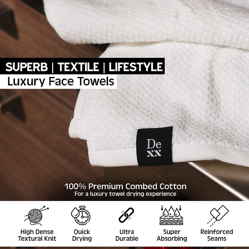 Dexxty Premium 4 Piece Hand Towels Set (30” X 16”)– Quick Drying Black and White Towels, 550 GSM Spa Towels Highly Absorbent – Textured Knit Luxury Towel – Super Soft for Home Salon Gym Home & Garden > Linens & Bedding > Towels Dexxty   