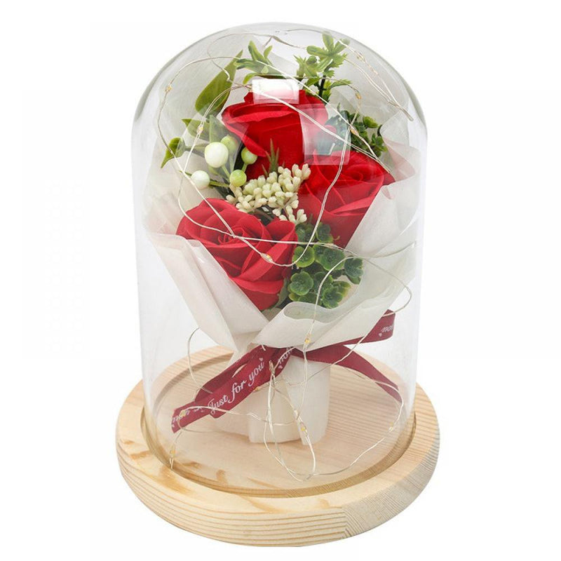 Romantic Artificial Flowers with LED Light and Red Roses for Valentine'S Day Mother'S Day Birthday Gifts - Everlasting Love Home & Garden > Decor > Seasonal & Holiday Decorations Retap Red  