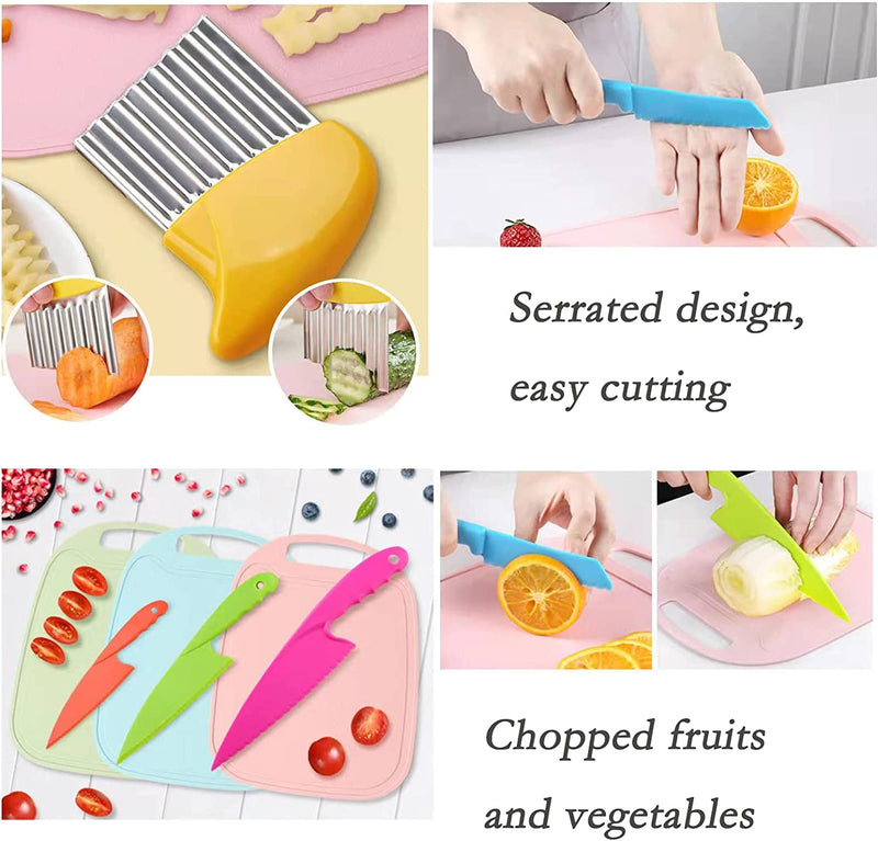 Kasiden Wooden Kids Knife for Cooking,6 Pieces Kid Safe Knives,Serrated Edges Toddler Knife ,Potato Slicers Cooking Knives,Kitchen Toy,Chopper,Vegetable and Fruit Cutter (Over 3 Years Old） ) Home & Garden > Kitchen & Dining > Kitchen Tools & Utensils > Kitchen Knives Kasiden   