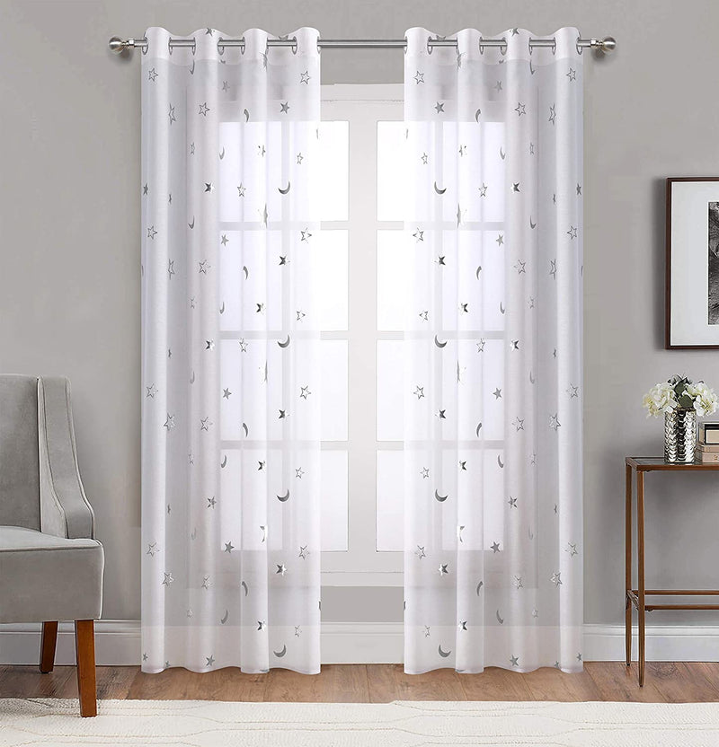 Girl Curtains for Bedroom Pink with Gold Stars Blackout Window Drapes for Nursery Heavy and Soft Energy Efficient Grommet Top 52 Inch Wide by 84 Inch Long Set of 2 Home & Garden > Decor > Window Treatments > Curtains & Drapes Gold Dandelion Silver White 52 in x 84 in 