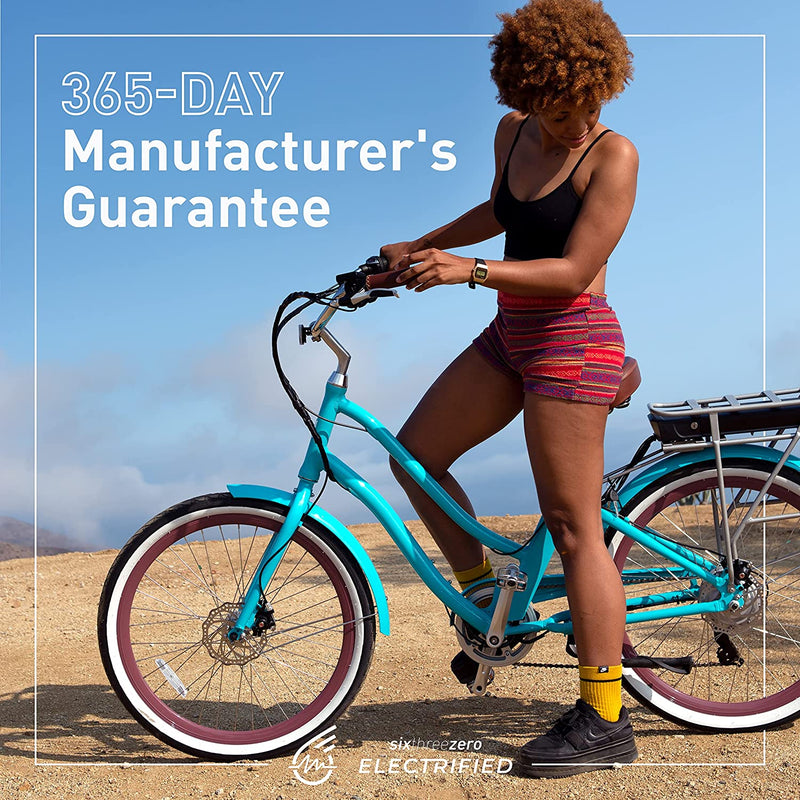 Sixthreezero Evryjourney Women'S Electric Bike, 7-Speed Step-Through Touring Hybrid Ebike, 500 Watt Motor, 26 Inch Wheels, Mint Green Bicycle Sporting Goods > Outdoor Recreation > Cycling > Bicycles Experience Architects, LLC   