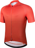 Qualidyne Men'S Cycling Jersey Short Sleeve Bike Biking Shirts Full Zipper Bicycle Tops with Pockets Sporting Goods > Outdoor Recreation > Cycling > Cycling Apparel & Accessories qualidyne Orange Small 