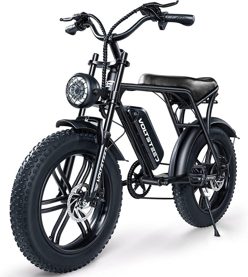 VOLTSTEED UDON Electric Bike, 1000W Motor Electric Bike for Adults 48V 15Ah Removable Battery Ebike, 20" X 4.0 Fat Tire Electric Bicycles, 30MPH 30-80Miles Electric Bike, Shimano 7-Speed Electric Bike Sporting Goods > Outdoor Recreation > Cycling > Bicycles UDON Black  