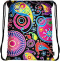 Meffort Inc Lightweight Drawstring Bag Sport Gym Sack Bag Backpack with Side Pocket - Almond Blossom Home & Garden > Household Supplies > Storage & Organization Meffort Inc Art Design  