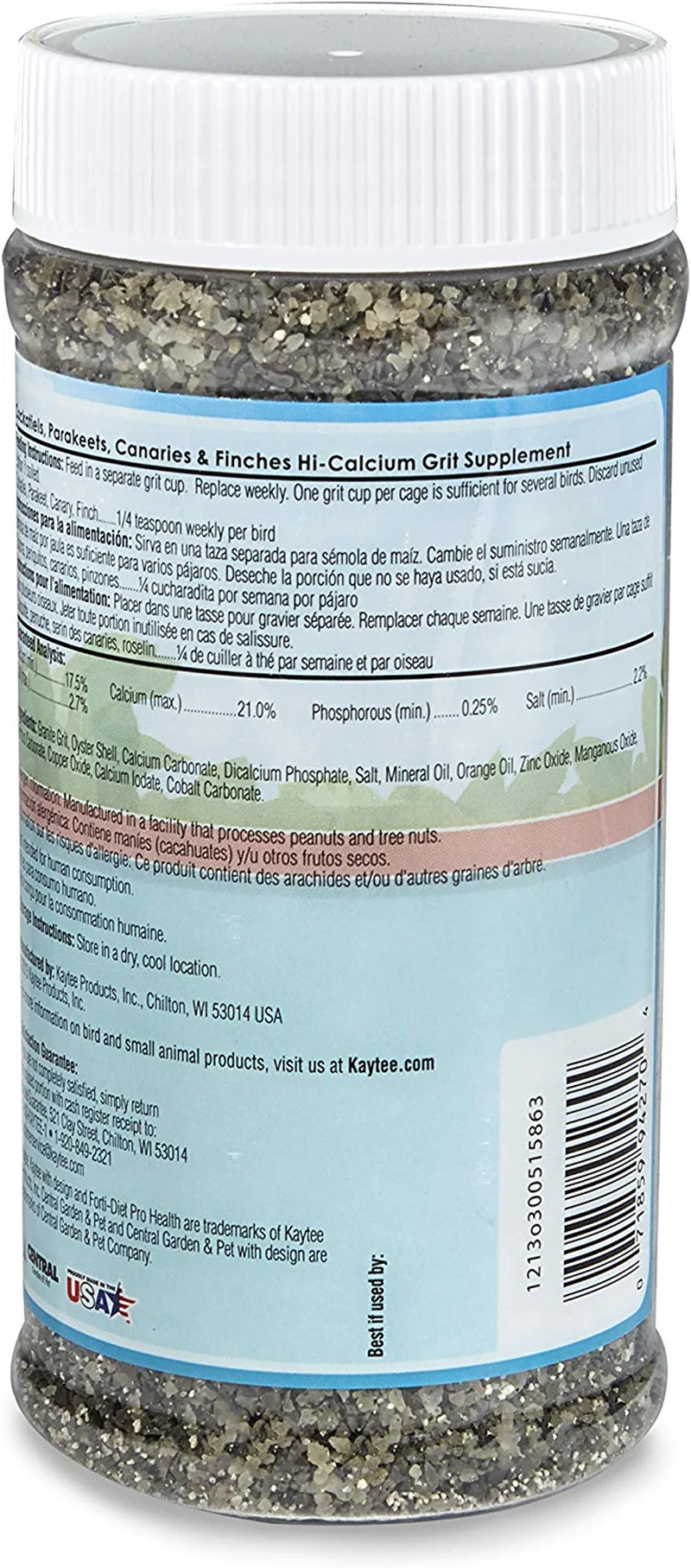 Kaytee Forti-Diet Pro Health Hi-Calcium Grit for Small Birds, 21-Oz Jar Animals & Pet Supplies > Pet Supplies > Bird Supplies > Bird Food Kaytee   