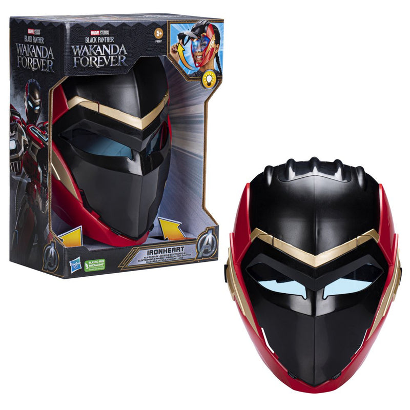 Marvel Black Panther Wakanda Forever Ironheart Flip FX LED Light up Mask, Super Hero Toys