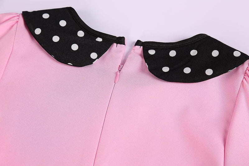 Nuehoryu 50S Costumes for Girls 50S Poodle Dress with Polka-Dot Printed Scarf for Kids Halloween Costume  Nuehoryu   