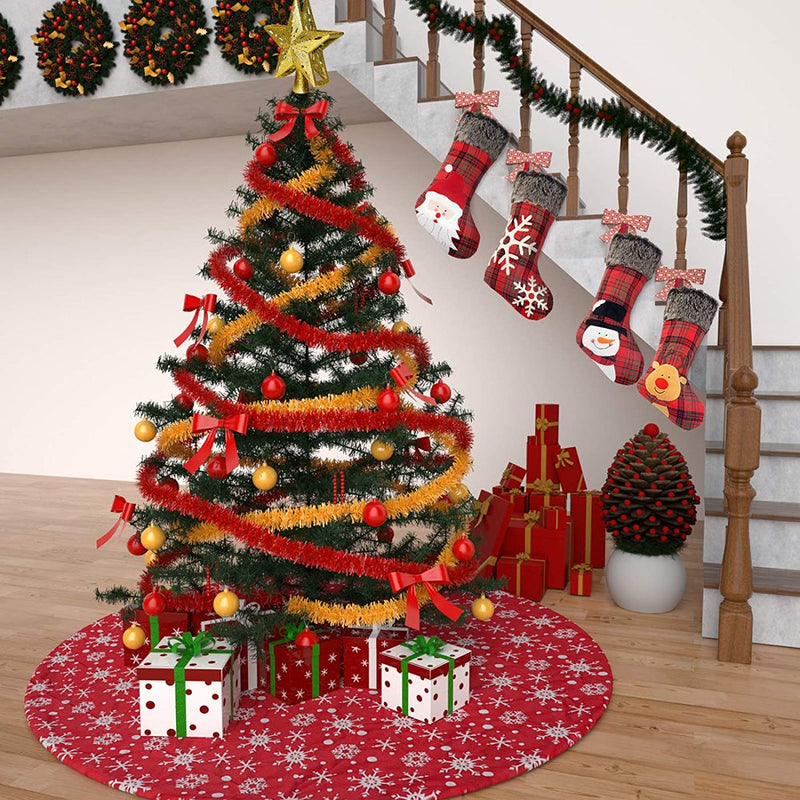 Doingart 30'' Red Christmas Tree Skirt Mat Decoration for Xmas New Year Home & Garden > Decor > Seasonal & Holiday Decorations > Christmas Tree Skirts Goodpoint Trading Inc   