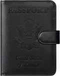 Passport Holder Cover Wallet RFID Blocking Leather Card Case Travel Accessories for Women Men Sporting Goods > Outdoor Recreation > Winter Sports & Activities PASCACOO Black Classic 