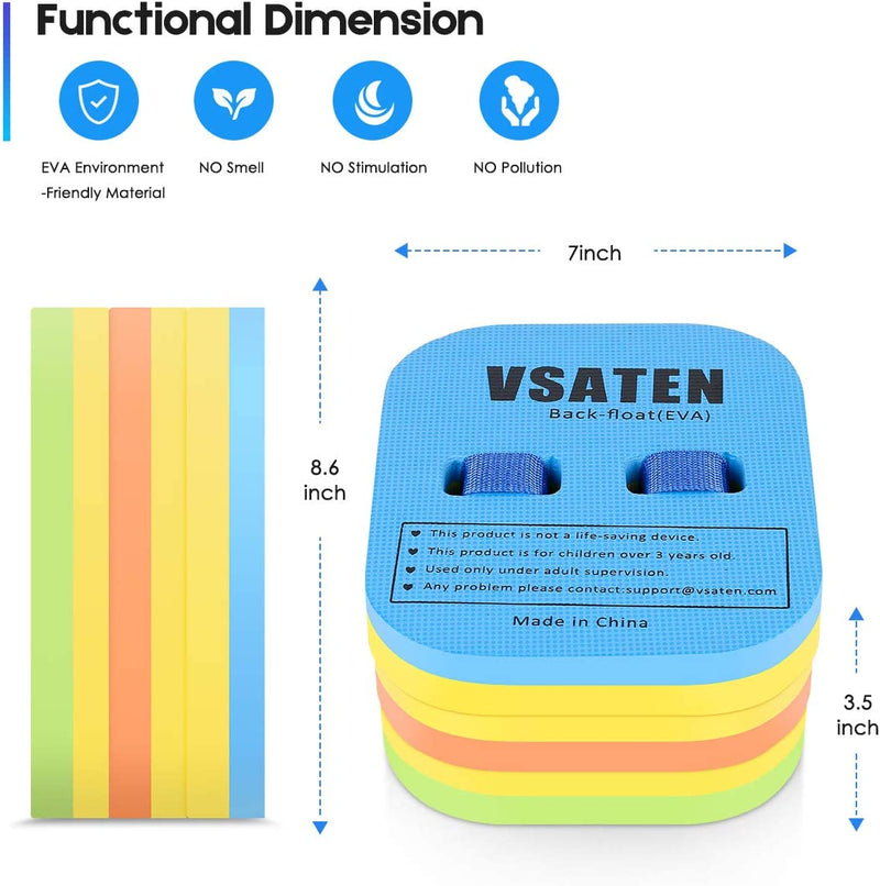 VSATEN Back Float, Swim Belt Bubble Adjustable 3 Layers Thicken Split Foam Learning Safety Training Board Pool Floaties for Kids Toddlers Swimming Beginners Floats Swim Lessons Equipment Sporting Goods > Outdoor Recreation > Boating & Water Sports > Swimming VSATEN   