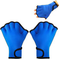 YMLHOME 1 Pair Aquatic Swim Gloves Training Swimming Gloves Neoprene Water Resistance Webbed Gloves for Men Women Adults Water Fitness Training Sporting Goods > Outdoor Recreation > Boating & Water Sports > Swimming > Swim Gloves YMLHOME Blue  