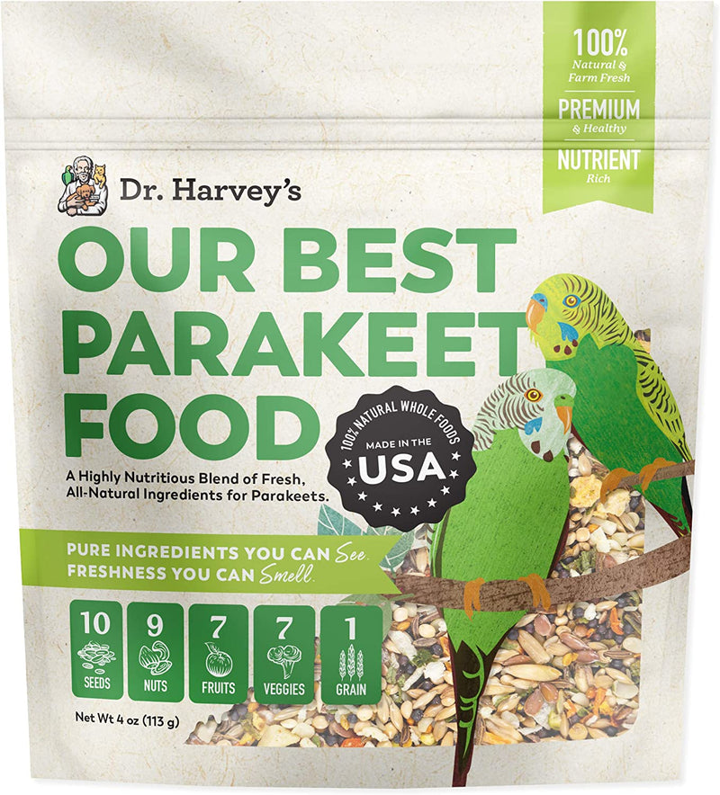 Dr. Harvey'S Our Best Parakeet Blend, All Natural Daily Food for Parakeets (4 Pounds) Animals & Pet Supplies > Pet Supplies > Bird Supplies > Bird Food Healthy Formulations Inc 4 Ounce (Pack of 1)  
