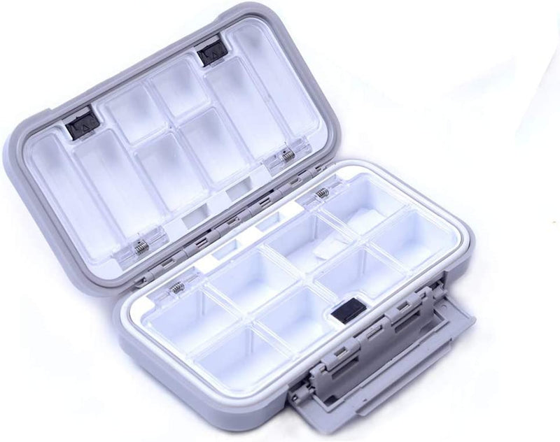 LESOVI Tackle Box, Waterproof Portable Tackle Box Organizer with Storing Tackle Set Plastic Storage - Mini Utility Lures Fishing Box, Small Organizer Box Containers for Trout Sporting Goods > Outdoor Recreation > Fishing > Fishing Tackle LESOVI B-Gray-M  