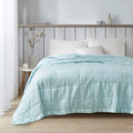 Madison Park Cambria down Alternative Blanket, Premium 3M Scotchgard Stain Release Treatment All Season Lightweight and Soft Cover for Bed with Satin Trim, Oversized Full/Queen, Aqua Home & Garden > Linens & Bedding > Bedding > Quilts & Comforters Madison Park Aqua Oversized Full/Queen 