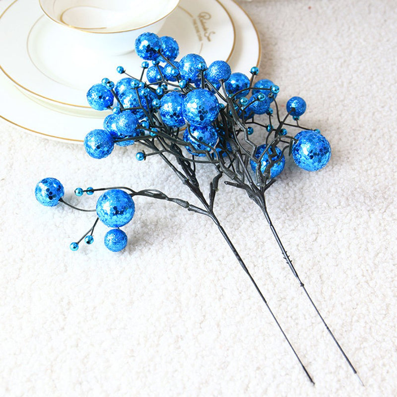Okwish Artificial Berries Christmas Decorations Simulation Fruit Berry Cuttings Festive Supplies 2Pcs  okwish Blue  