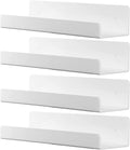 Cq Acrylic 15" Invisible Acrylic Floating Wall Ledge Shelf, Wall Mounted Nursery Kids Bookshelf, Invisible Spice Rack,Black 5MM Thick Bathroom Storage Shelves Display Organizer, 15" L,Set of 4 Furniture > Shelving > Wall Shelves & Ledges Cq acrylic White 15" Pack of 4 