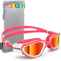 Kids Swim Goggles, YAKAON Polarized Swimming Goggles for Kids Age 6-14 Sporting Goods > Outdoor Recreation > Boating & Water Sports > Swimming > Swim Goggles & Masks YAKAON A4 Polarized Pink Red  