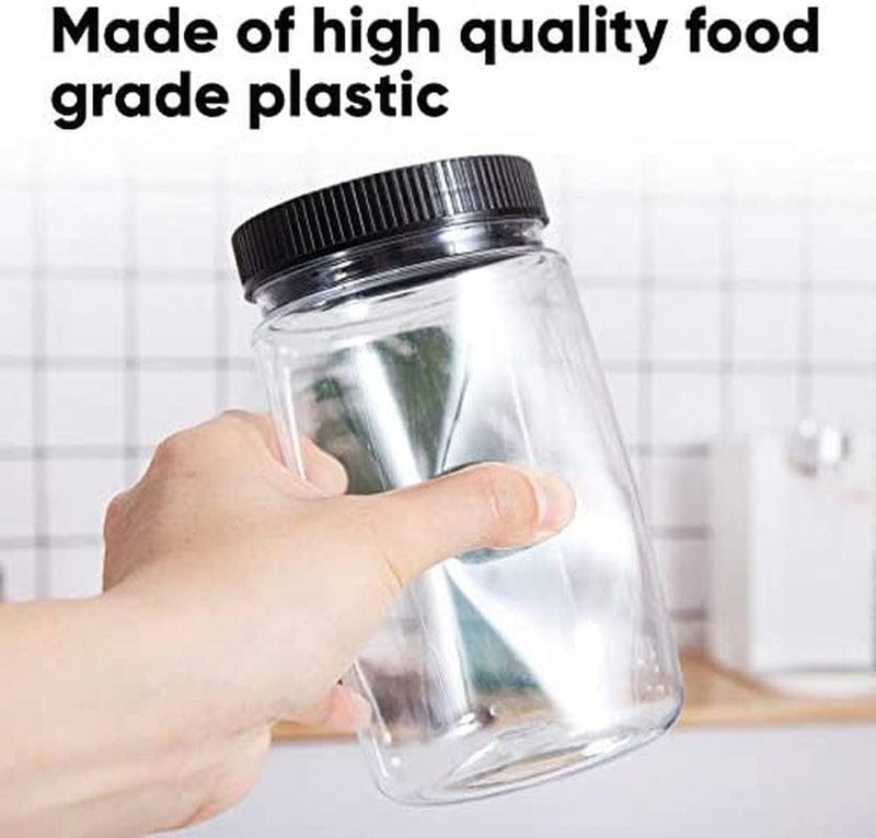 34Oz Plastic Jars with Lids,Accguan round Containers, Ideal for Kitchen & Household Storage of Goods .Set of 12 Home & Garden > Decor > Decorative Jars Accguan   