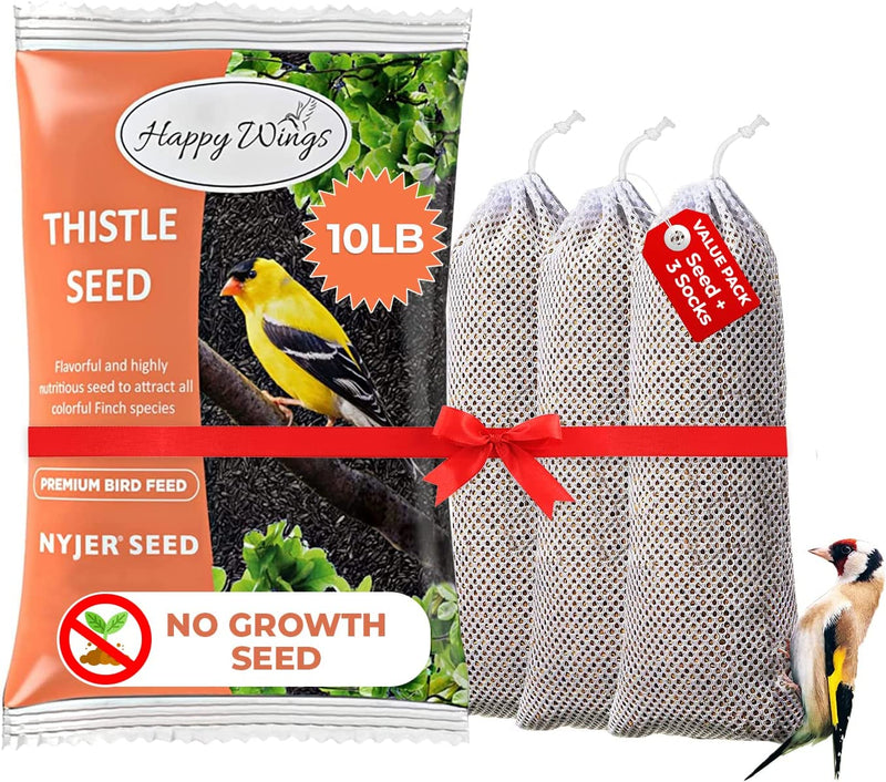 Happy Wings Nyjer/ Thistle Seeds with Sock for Wild Bird Food - 10 Pounds Animals & Pet Supplies > Pet Supplies > Bird Supplies > Bird Food ASA Agrotech   