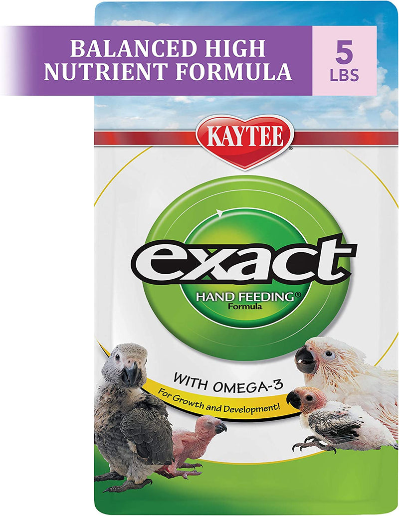 Kaytee Exact Hand Feeding Pet Bird Baby Food for Parrots, Parakeets, Lovebirds, Cockatiels, Conures, Cockatoos, and Macaws, 5 Pound Animals & Pet Supplies > Pet Supplies > Bird Supplies > Bird Food Kaytee 5 Pound (Pack of 1)  