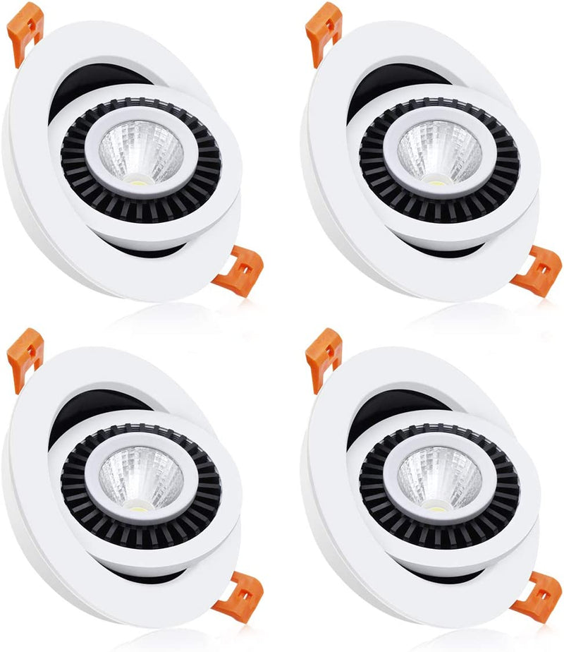 Ygs-Tech 2 Inch LED Recessed Lighting Dimmable Downlight, 3W (35W Halogen Equivalent) COB Tai Chi Spotlight, 4000K Natural White, CRI80, LED Ceiling Light with LED Driver (4 Pack) Home & Garden > Lighting > Flood & Spot Lights ShenZhen YuBangShiXun Technologies Co. Ltd 4000k - Natural White 7W - 4 Pack 