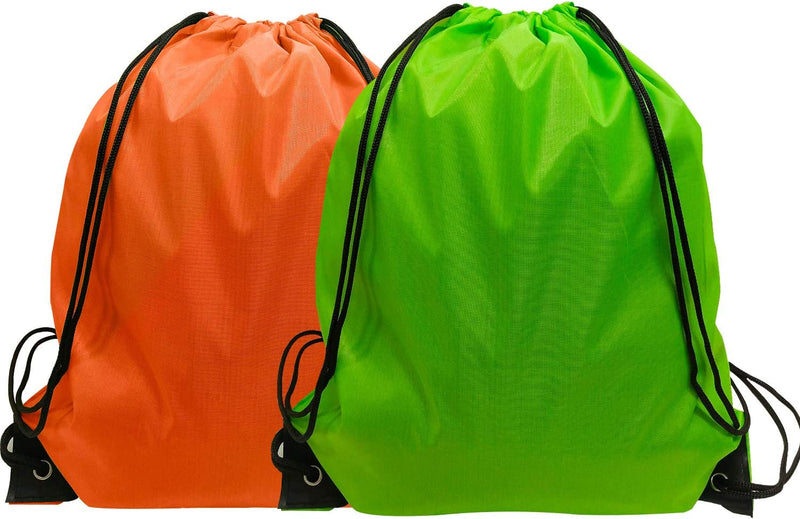 Drawstring Bags 24 Pcs Drawstring Backpack Cinch Bag Draw String Sport Bag 6 Colors Home & Garden > Household Supplies > Storage & Organization GoodtoU Orange Green  