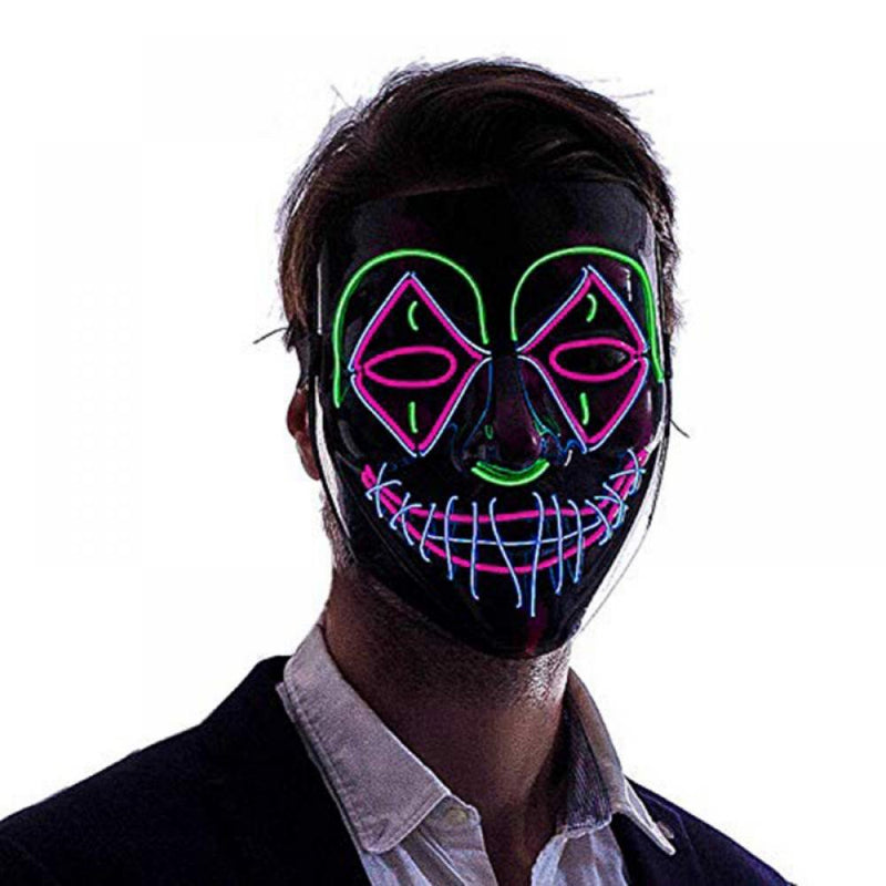 Halloween Scary Mask Cosplay Led Costume Mask EL Wire Light up for Halloween Festival Party Apparel & Accessories > Costumes & Accessories > Masks MAXCOZY   