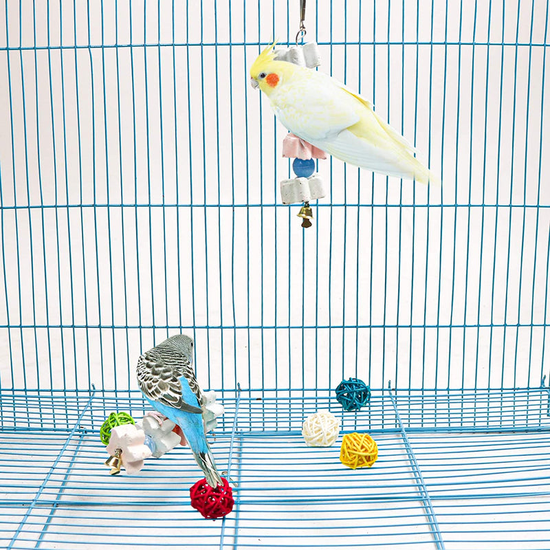 S-Mechanic 3Packs Parrot Chewing Toy Beak Trimmer Calcium Stone with Bellparrot for Cockatiel Conure African Grey Parrots Parakeet Cockatiel Bird (Style-2) Animals & Pet Supplies > Pet Supplies > Bird Supplies > Bird Toys S-Mechanic   