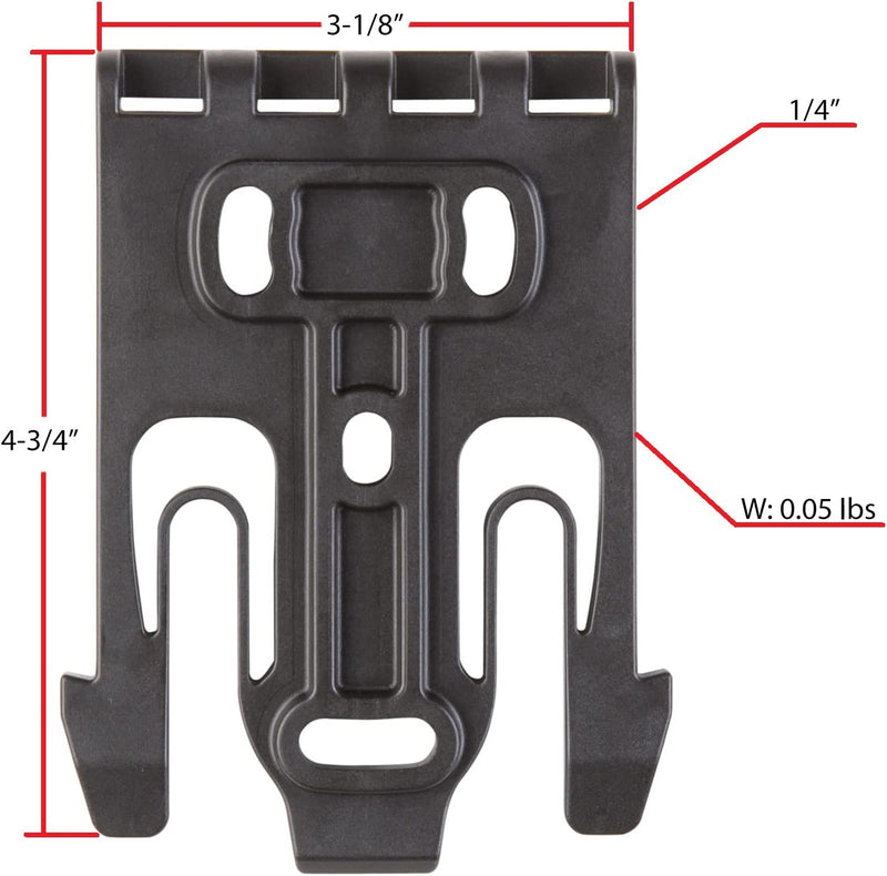 Safariland QLS 1-2 Quick Locking System Kit, Platform Attachment for Duty Holsters and Accessories with Locking Fork and Receiver Plate - Level 1 Retention, Black Sporting Goods > Outdoor Recreation > Winter Sports & Activities Safariland   
