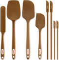 Silicone Spatula, Forc 8 Packs 600°F Heat Resistant BPA Free Nonstick Cookware Dishwasher Safe Flexible Lightweight, Food Grade Silicone Cooking Utensils Set for Baking, Cooking, and Mixing Black Home & Garden > Kitchen & Dining > Kitchen Tools & Utensils Forc Brown  