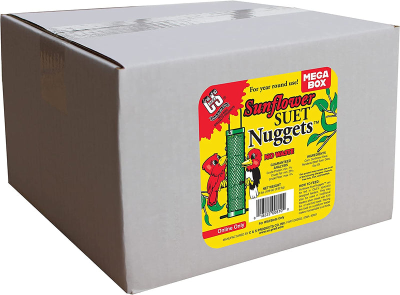 C&S Wild Bird Peanut Suet Nuggets Mega Box, 8 Pounds Animals & Pet Supplies > Pet Supplies > Bird Supplies > Bird Food Central Garden & Pet Sunflower  