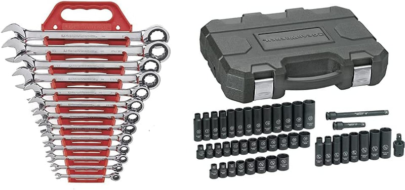 GEARWRENCH 16 Pc. 12 Point Ratcheting Combination Metric Wrench Set - 9416, Silver Sporting Goods > Outdoor Recreation > Fishing > Fishing Rods GEARWRENCH 16 Piece SAE w/ 44 Piece Socket Set Wrench 