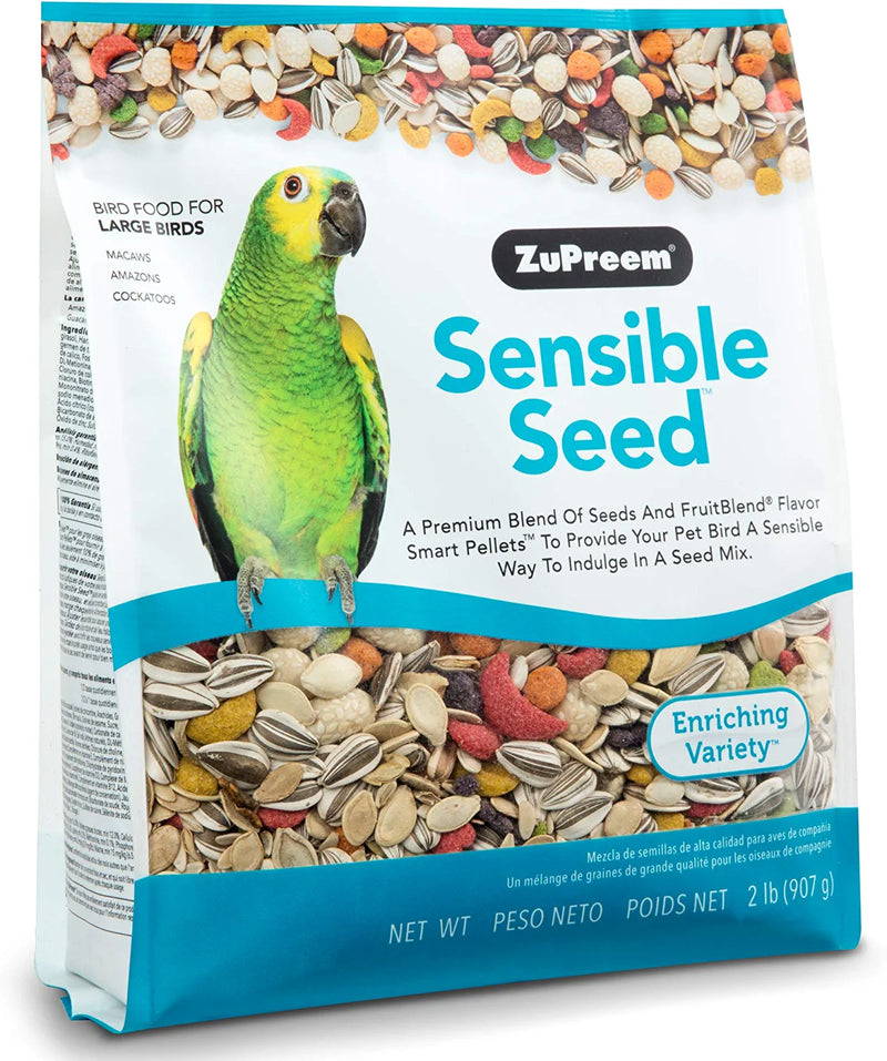 Zupreem Sensible Seed Bird Food for Large Birds, 2 Lb Bag - Premium Blend of Seeds and Fruitblend Pellets for Amazons, Macaws, Cockatoos Animals & Pet Supplies > Pet Supplies > Bird Supplies > Bird Food ZuPreem   