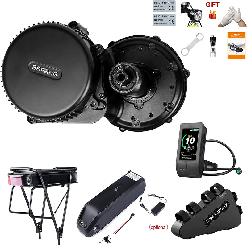 BAFANG BBS02 48V 750W Mid Drive Kit with Battery (Optional), 8Fun Bicycle Motor Kit with LCD Display & Chainring, Electric Brushless Bike Motor Motor Para Bicicleta for 68-73Mm BB Sporting Goods > Outdoor Recreation > Cycling > Bicycles BAFANG 500C-H Display 46T+48V 18Ah Shark Battery 