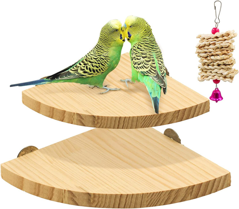 2 Pack Bird Perch Platform, Parrot Stand Sector Playground Wood Perch Stand Toy Cage Accessories Exercise Toy for Parakeet Conure Cockatiel Budgie Gerbil Rat Mouse Chinchilla Hamster (Set 2) Animals & Pet Supplies > Pet Supplies > Bird Supplies suruikei   