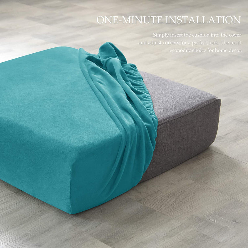MILARAN Velvet Sofa Cushion Slipcover, Stretch Soft Couch Seat Cushion Cover, Furniture Protector for Living Room, Home Decor(3Pcs?Turquoise) Home & Garden > Decor > Chair & Sofa Cushions MILARAN   